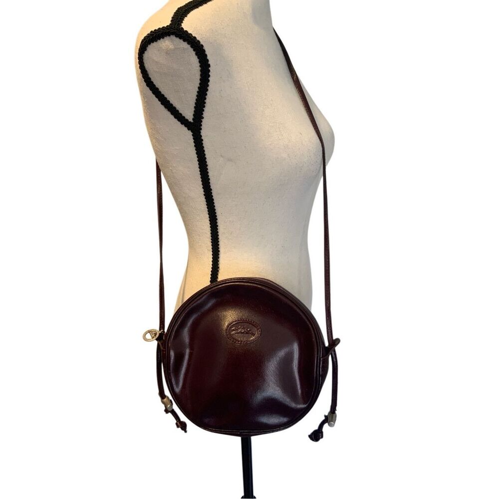 Longchamp Vintage Le Pliage Leather Circular Shoulder Bag - Picture 6 of 11